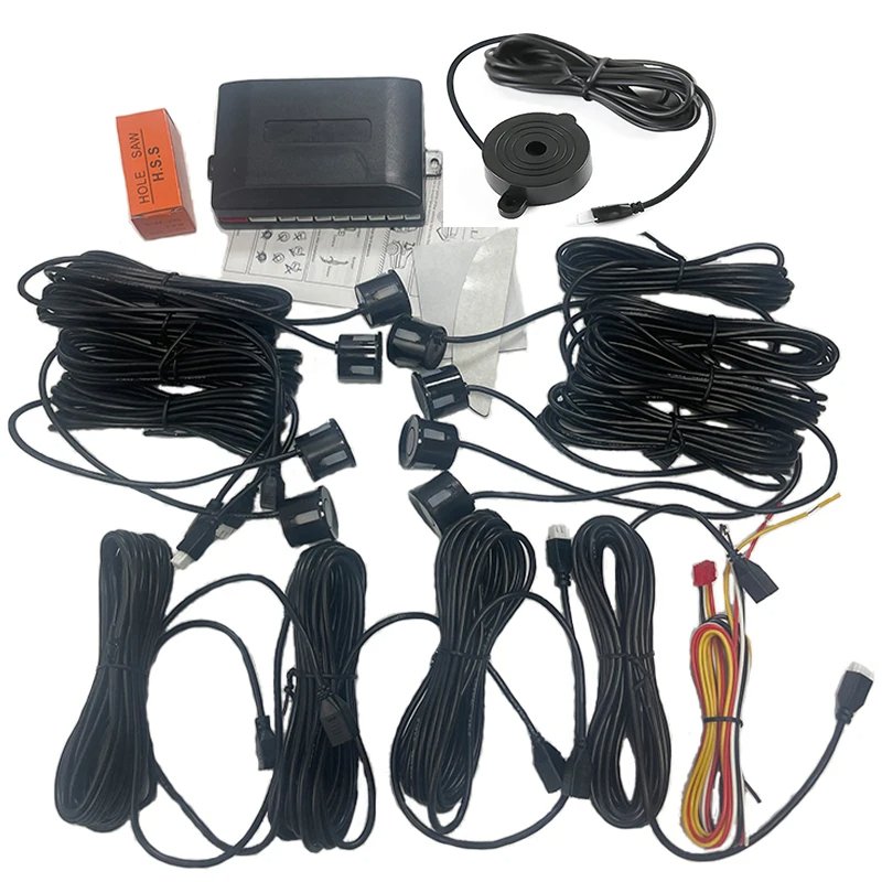 Car Parkting Multiple Radar Parking Sensor System With 8 Sensors and Buzzer Reverse Backup Parking Radar Detector System for Car