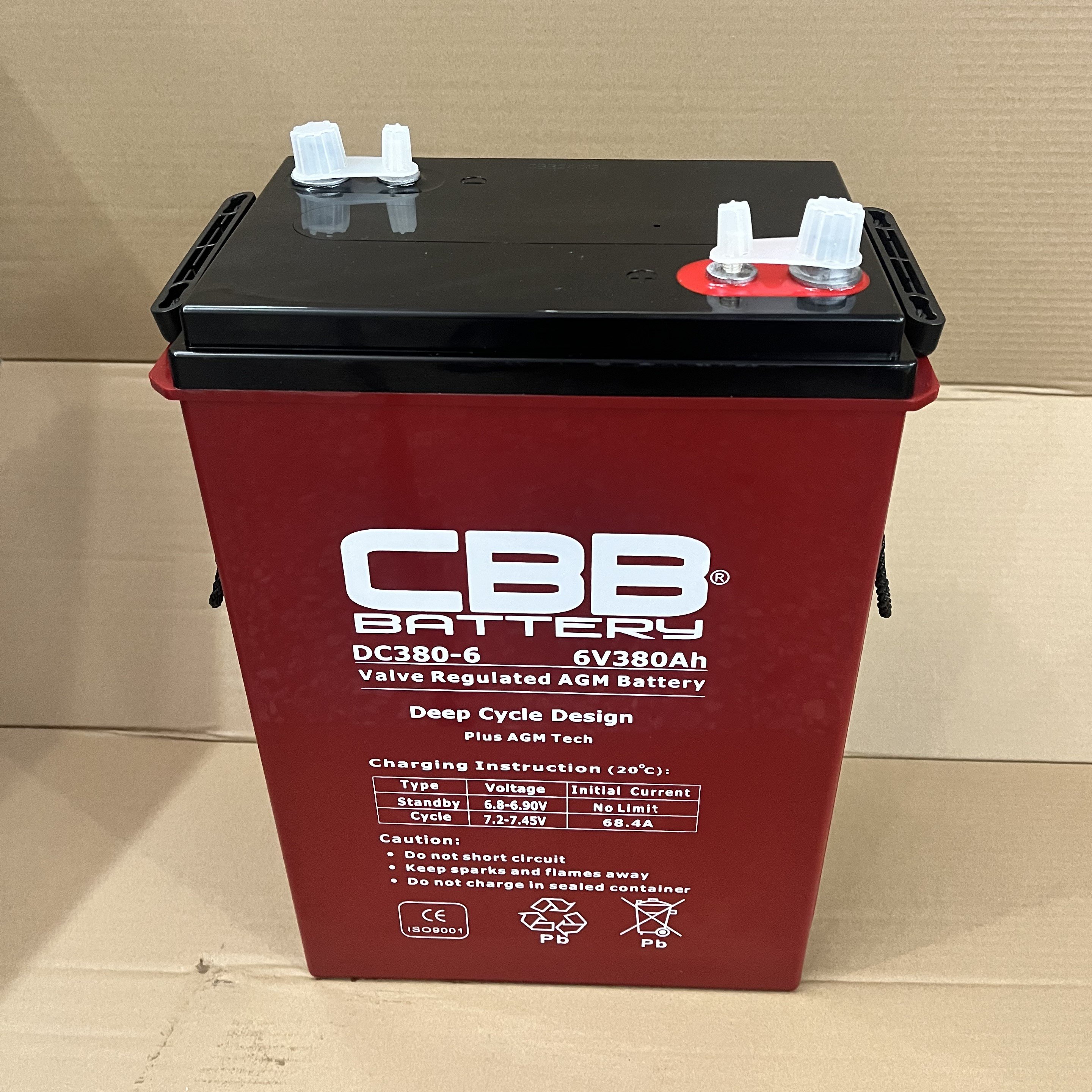 High Rate Deep Cycle AGM Battery 380ah 6V Cleaning Machine Battery Golf Carts Battery Replace L16E-AC 370ah, 6V