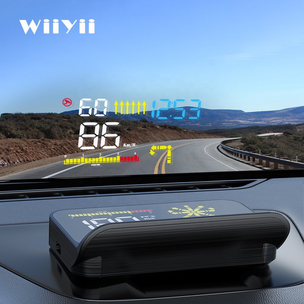 M15 GPS Navigation OBD2 Car Head up Display LED Windshield HUD for All Cars with Speed Clock Function Diagnostic Tool