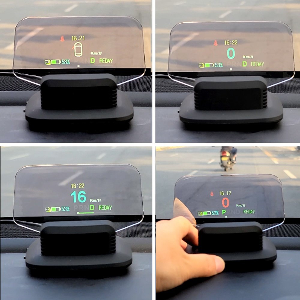 Auto Electronic T1 OBD2+GPS Car Hud Head up Display Navigation Version Car Alarm Hud for Tesla Model 3 Y