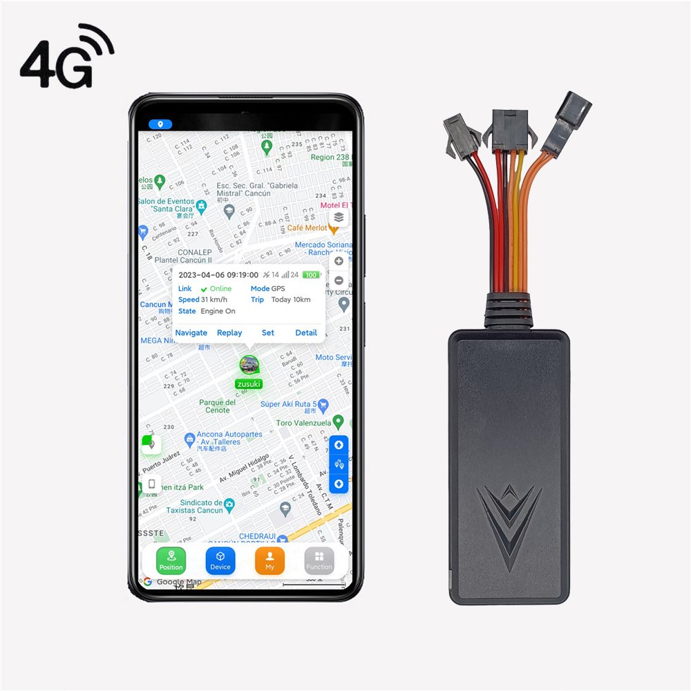ACC Detection Cut Off Fuel Motorcycle GPS Locator 4G Vehicle Tracking Device Engine Start Alarm Movement Car Tracker