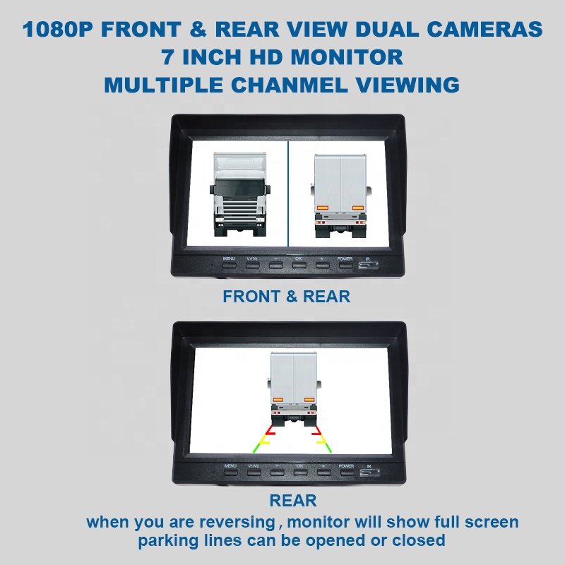 7 Inch BSD Alarm Beeper Detection 2 Channel DVR Car Black Box