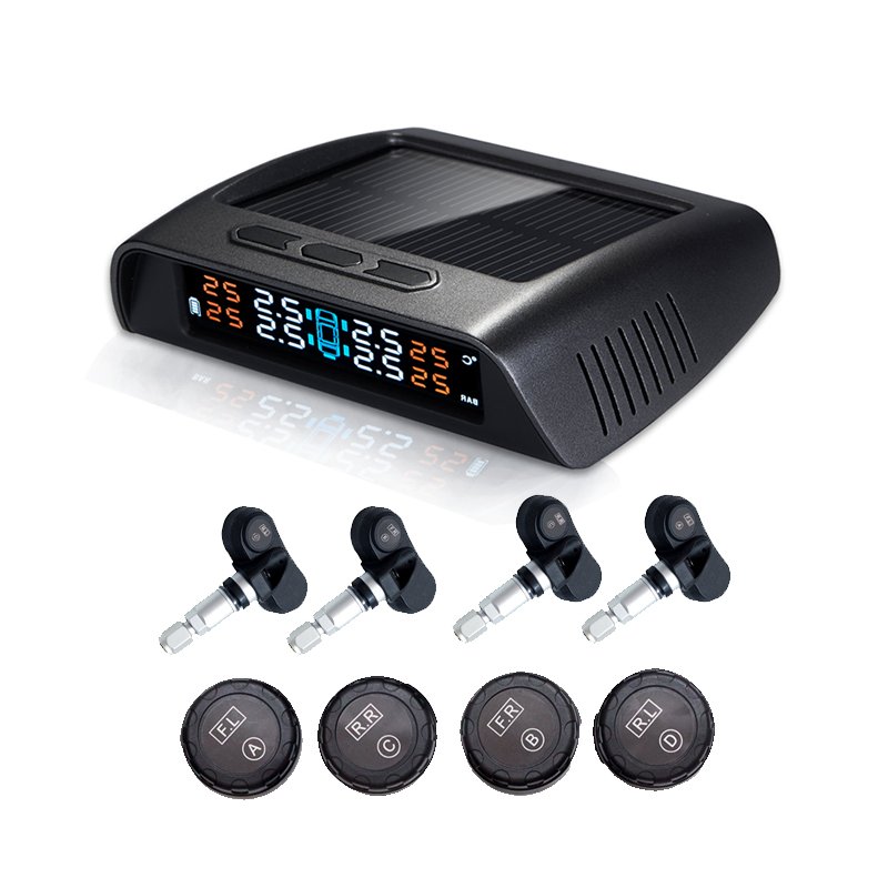 Car Tpms Solar Powered Wireless External Automotive Tire Pressure Monitoring Alarms