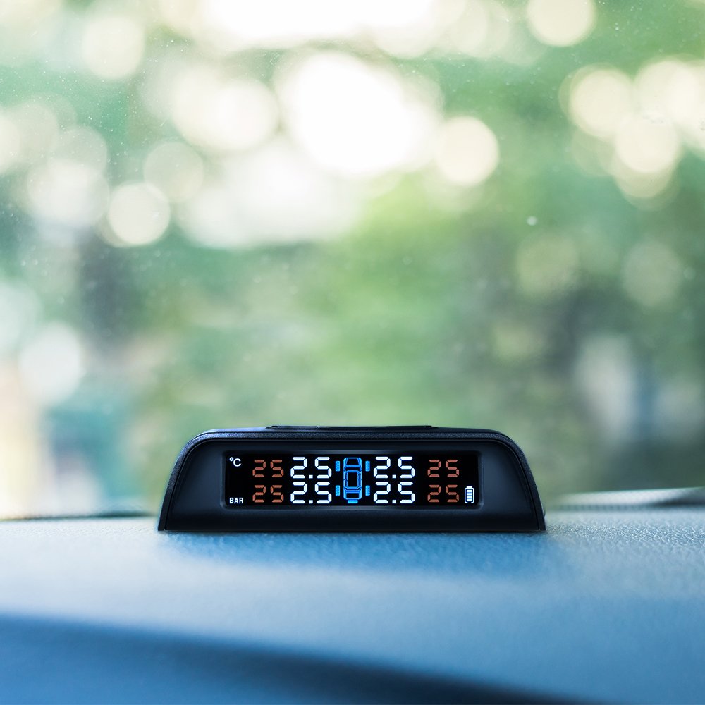 Car Tpms Solar Powered Wireless External Automotive Tire Pressure Monitoring Alarms