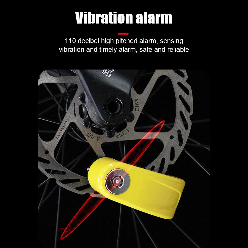 Waterproof USB Rechargeable Bicycle Locks Loud Warning Scooter Bike Padlock with Disc Brake Alarm Lock for Motorcycles Scooters