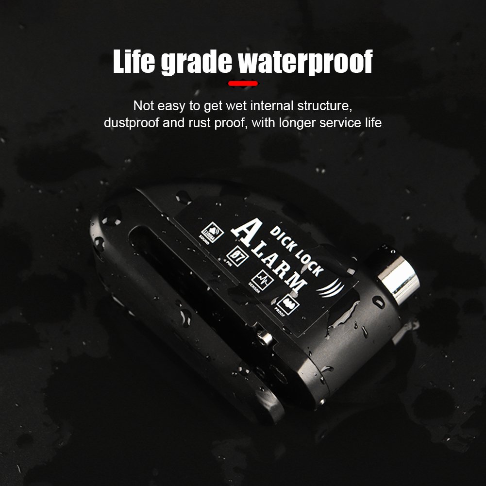 Waterproof USB Rechargeable Bicycle Locks Loud Warning Scooter Bike Padlock with Disc Brake Alarm Lock for Motorcycles Scooters