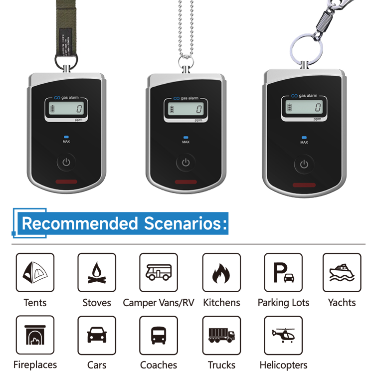 First Alert Beeping Alarm Vehicle Aircraft Carbon Monoxide Co Detector Travelling Bus Truck CO Gas Alarm Measurement