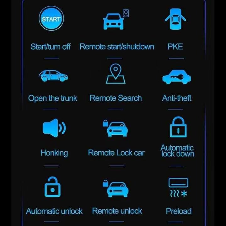 Factory Price Universal Car Alarm Remote Control PKE Car Keyless Entry Engine Start Alarm System Push Button Remote Start Stop