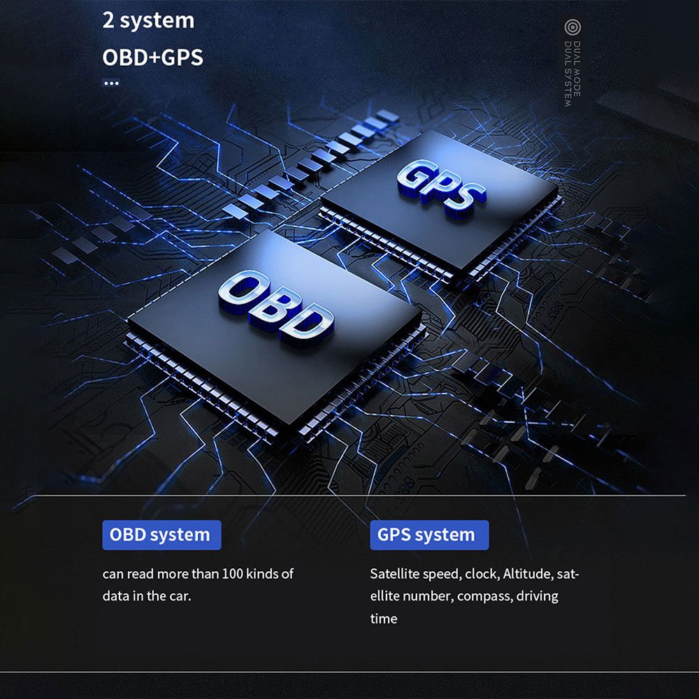 2023 Vjoycar Multiple Interface OBD GPS Heads up Display Speedometer Smart Gauge OBD2 Car Gps Speed Display OBD2 HUD
