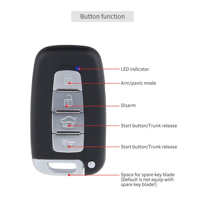 Smart Pke Keyless Entry System Push Button Switch Remote Car Starter Car Alarm