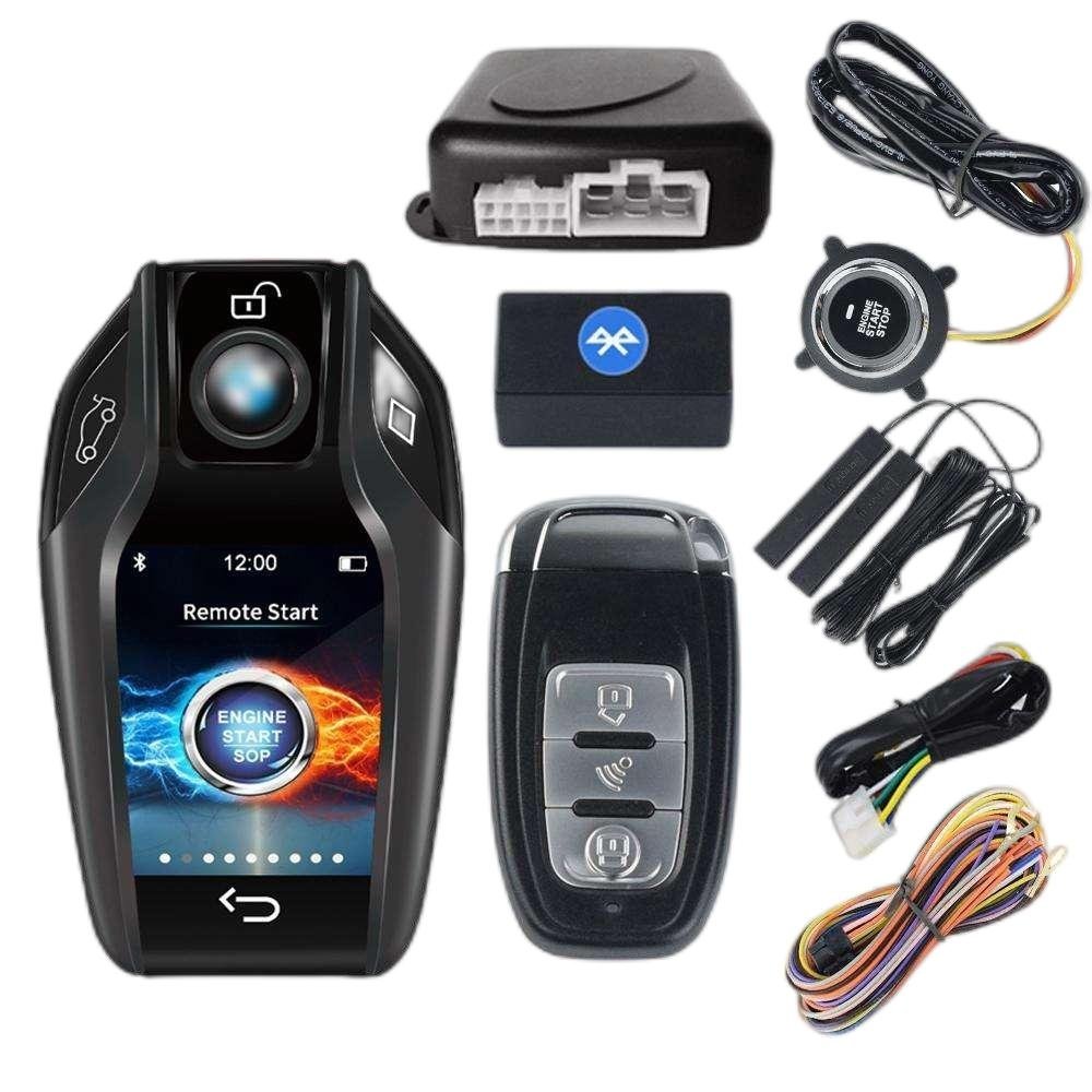 Remote Start Push Button LCD Smart Key Remote Auto Central Lock Car Alarm for Russian Brazil Cars