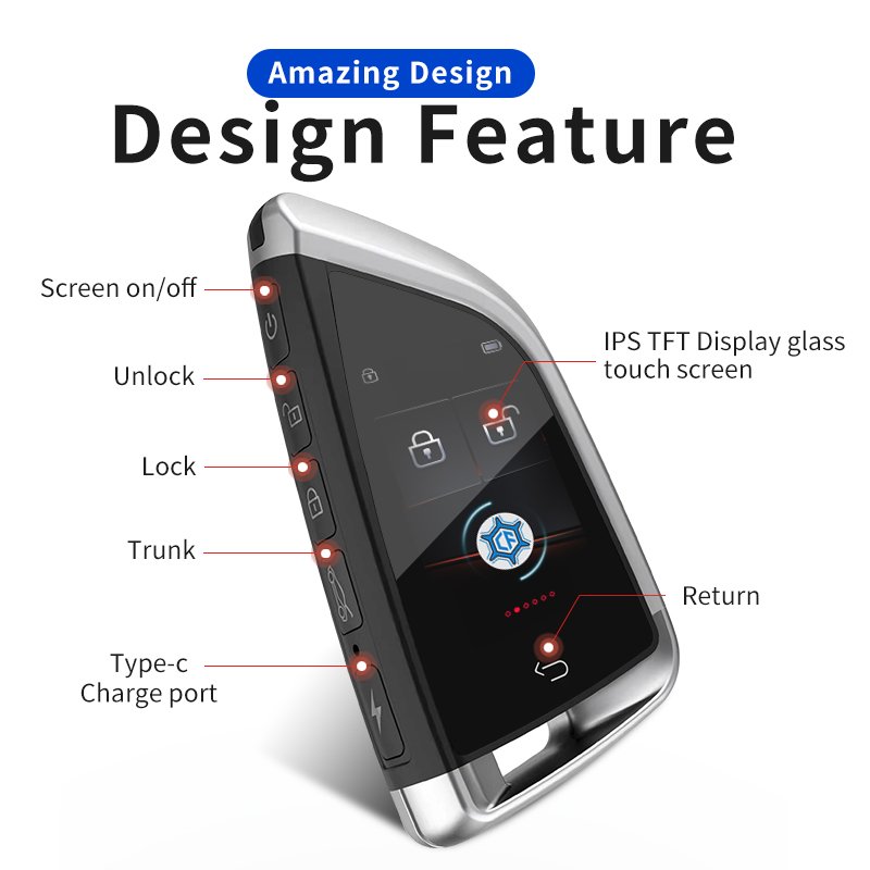 2023 New Car Smart Lcd Key Upgraded Car Universal Smart bmw Remote Control Keyless Lcd Display for All Car