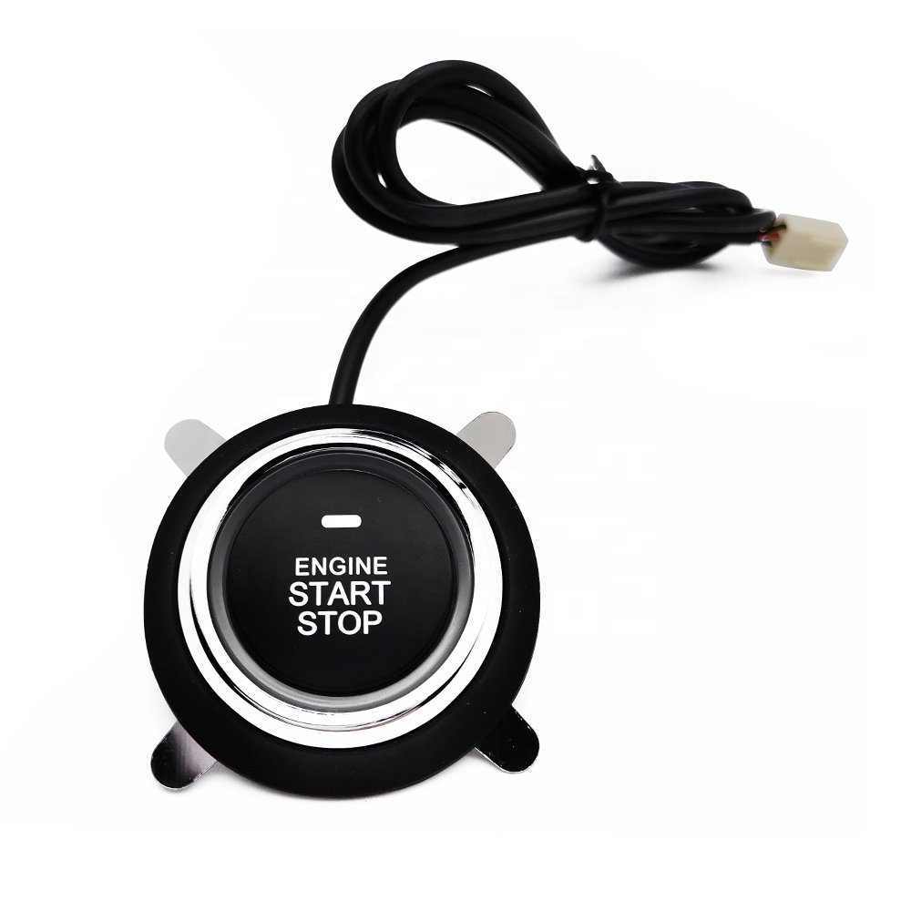 Drop Shipping Passive Keyless Entry Car Alarm System Push Start Button Remote Start Starter DC12 Start Stop Kit With 2 Smart Key