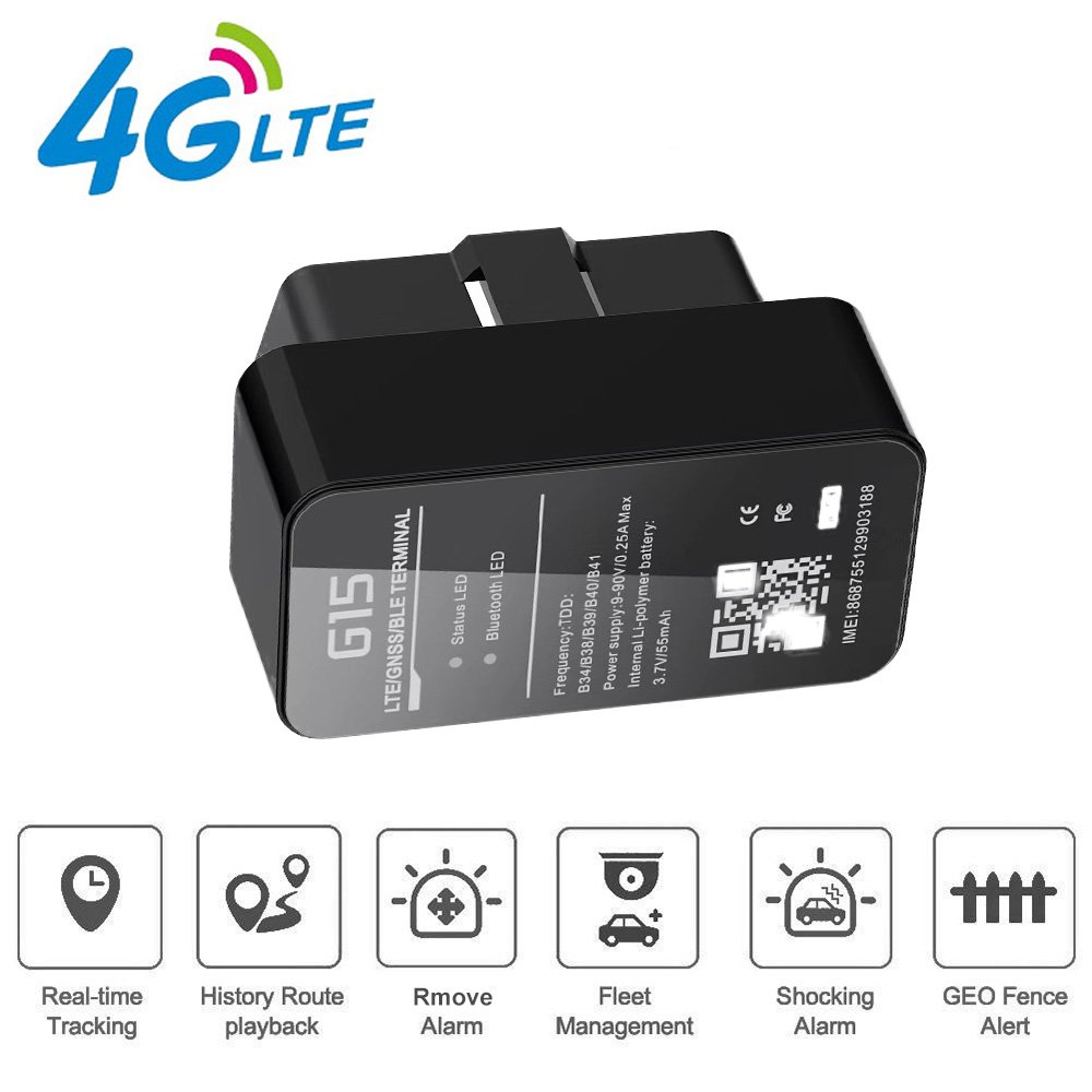 Mini 4G Wireless OBD Vehicle Tracker Anti-Theft System Cars Trucks Real-Time Positioning IOS Android App Track ACC Detection