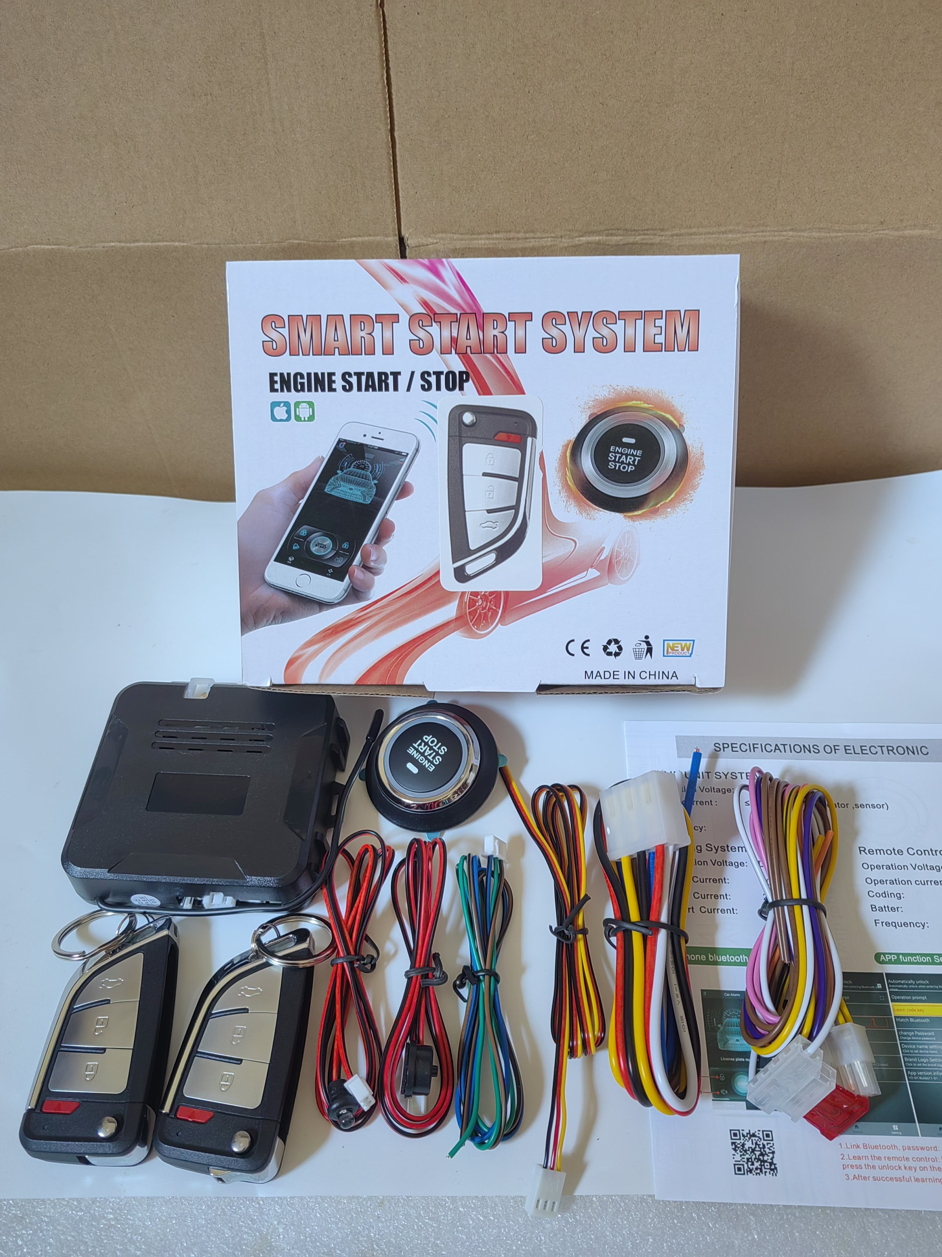 Cross-border 2024 New Car Refit One-click Start Mobile Phone Bluetooth Remote Control Car Keyless Entry Anti-theft Device