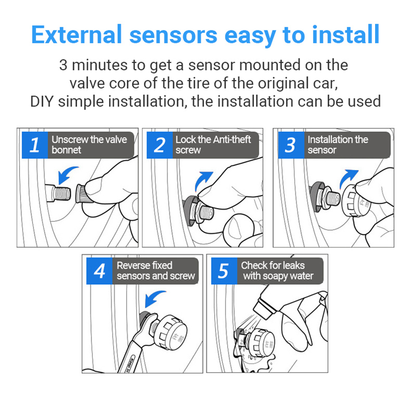 External up to 24 Tires Ternal PasteType Sensors Truck TPMS Alarm System Tyre Pressure Monitoring System