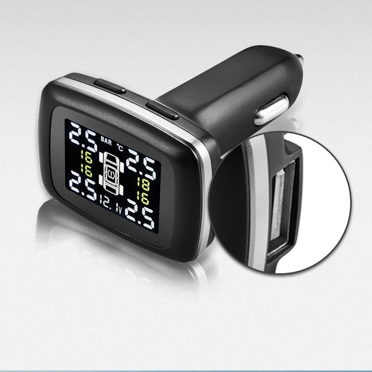Smart Car Tire Pressure Monitoring TPMS Cigarette Lighter Digital LCD Display Auto Security Alarm Systems Tyre Pressure