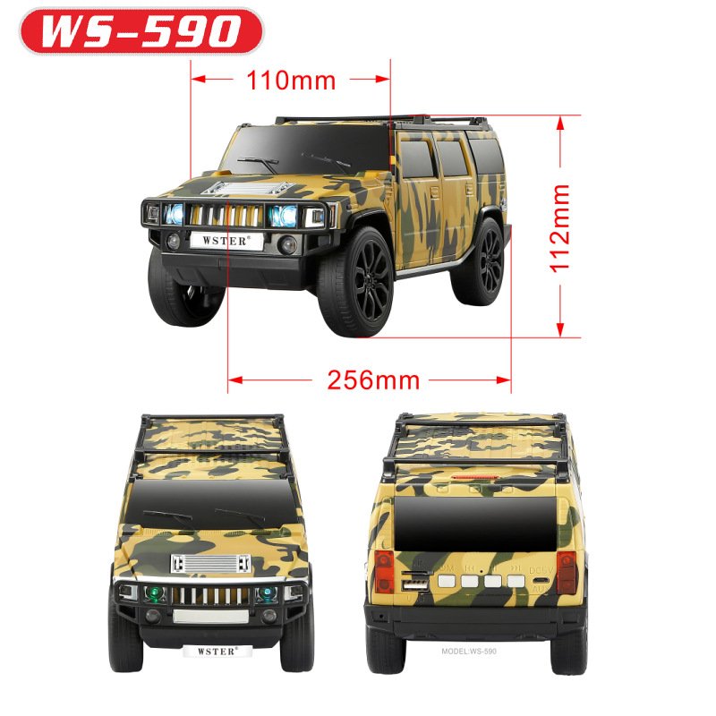 NEW DESIGN WS-590 Portable H5 Wireless Car Karaoke TWS BT Speaker With FM Radio