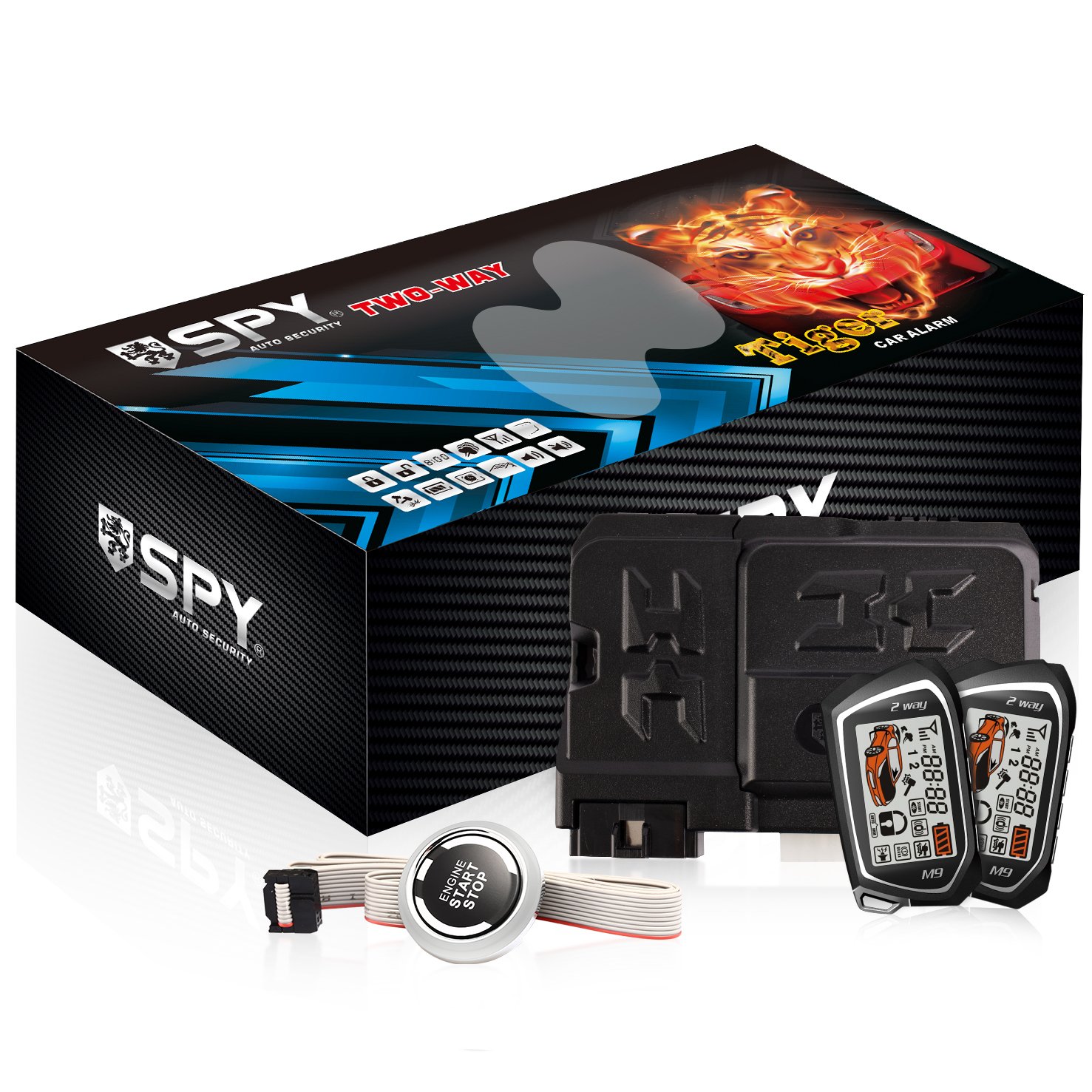SPY Unversel Alarm System Wireless Remote Start and Keyless Entry PKE for Easy Start Stop Control