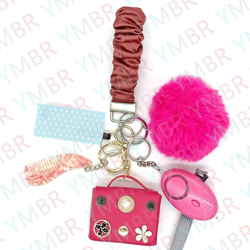 Wholesale Female Emergency Self Defense Safety Alarm Keychain Set Outdoor Survival Mini Personal Alarm Kit for