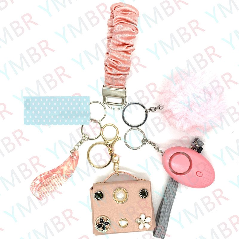 Wholesale Female Emergency Self Defense Safety Alarm Keychain Set Outdoor Survival Mini Personal Alarm Kit for