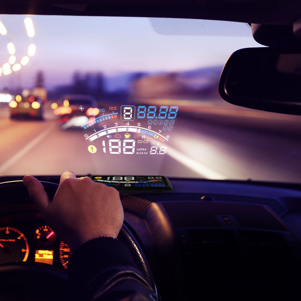 Cheapest V41 Obd2 Hud Car Projector Head up Display Window Projector Shift Reminder Over Speed Alarm Smart HUD