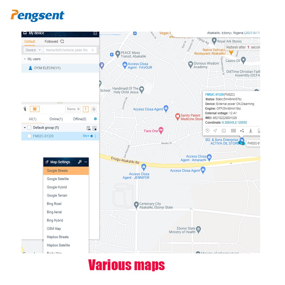 Pengsent FM02E Wired 4G Cut Off Engine Vehicle Management Gps Tracker