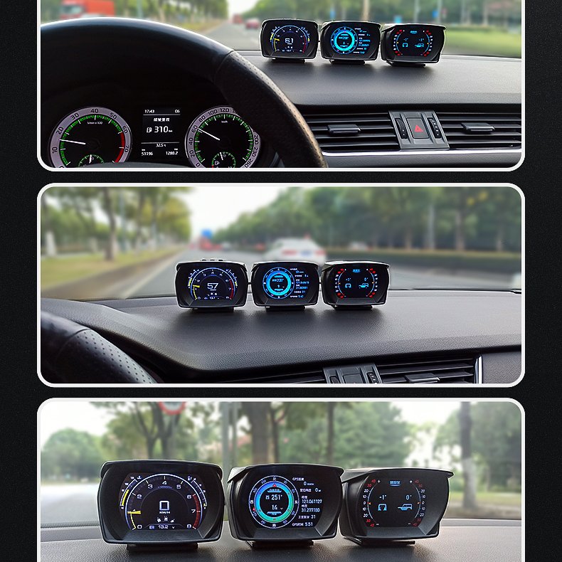 OBD2 Auto Meter Gauge LCD Display Car Accessories Overspeed Alarm Speedometer Gps Hud Digital Tachometer