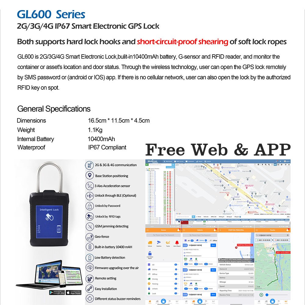 2022 4G Remote Logistics Lock GPS Logistics Car Truck Tracker GPS Tracker Compartment Smart Padlock New Products