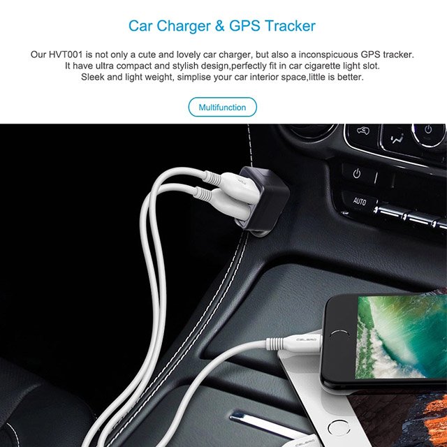 Vehicle Gps tracker with Dual USB Car Charger Charging Port Genuine Concox HVT001