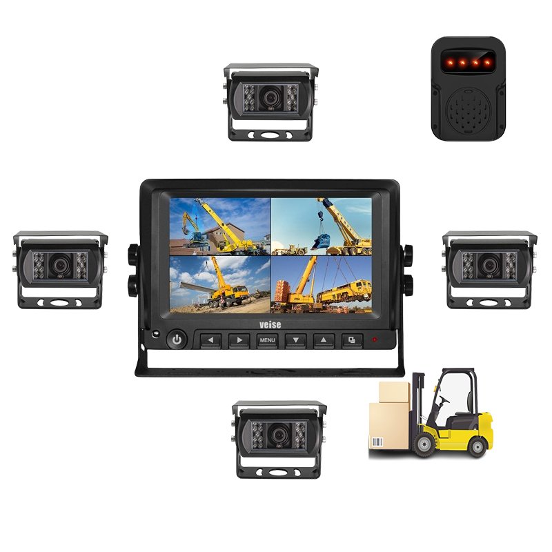 AI Blind Spot Detection Reversing Camera Blind Area Pedestrian Voice Alarm Smart for Forklift, Reach Truck