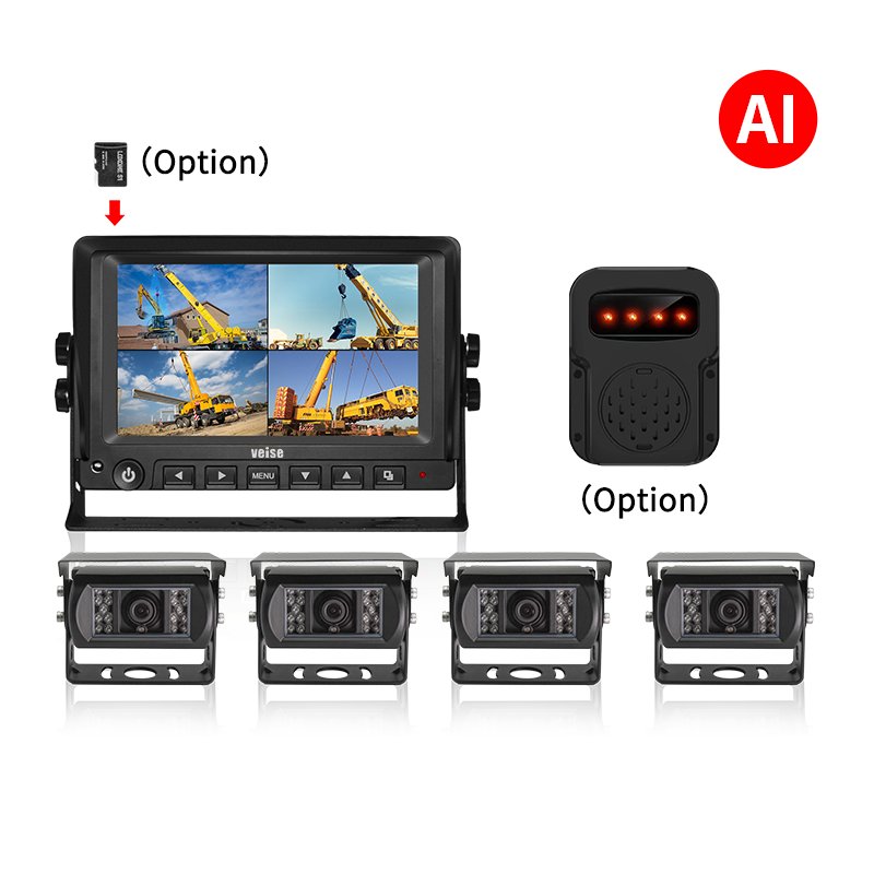AI Blind Spot Detection Reversing Camera Blind Area Pedestrian Voice Alarm Smart for Forklift, Reach Truck