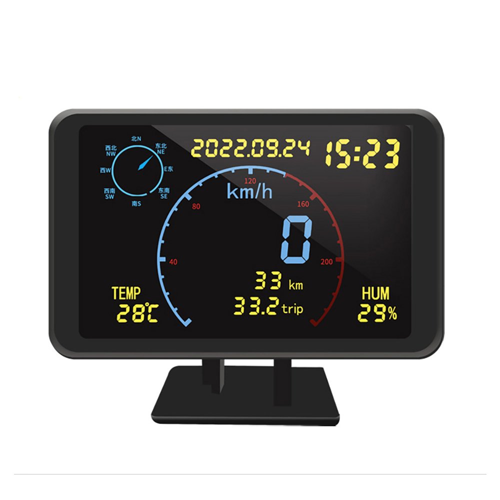 Vjoycar Universal GPS LCD Hud Display Speed Alarm Meter Head up Display for Car