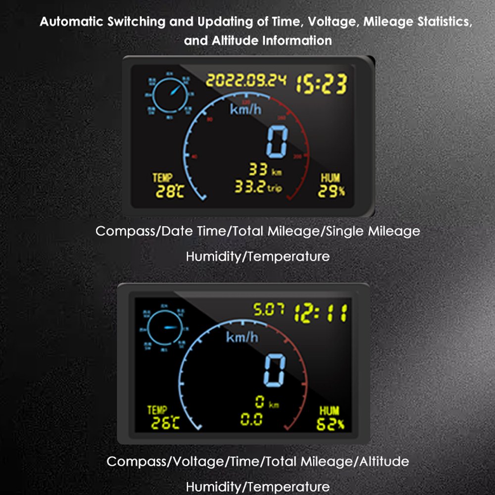 Vjoycar Universal GPS LCD Hud Display Speed Alarm Meter Head up Display for Car