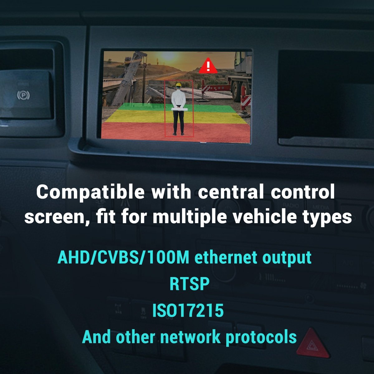 STONKAM Truck Car & Vehicle Large Car Reversing Alarm Camera for Vehicles Pedestrian & Car Detection AI Camera