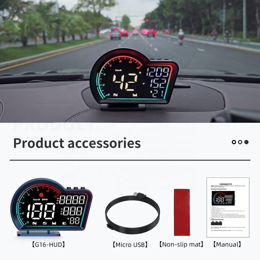 2025 Hot Sale G16 Auto Diagnostic Tool with LED GPS Speedometer Digital Meter HUD Cars Motorcycles Trucks Available All Colors
