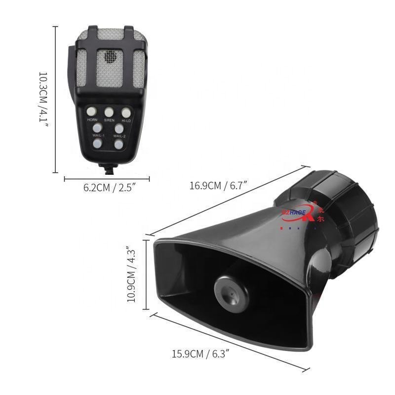 Wholesale 100W 7 Sound Car Musical Horn Car Electronic Warning Siren Motorcycle Alarm Firemen Ambulance Alarm Horn With Light