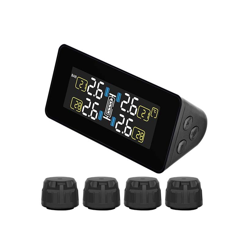 TPMS Car Display Tire Pressure Alarm Monitoring System with Solar Energy Intelligent Temperature Alarm Fuel Saving