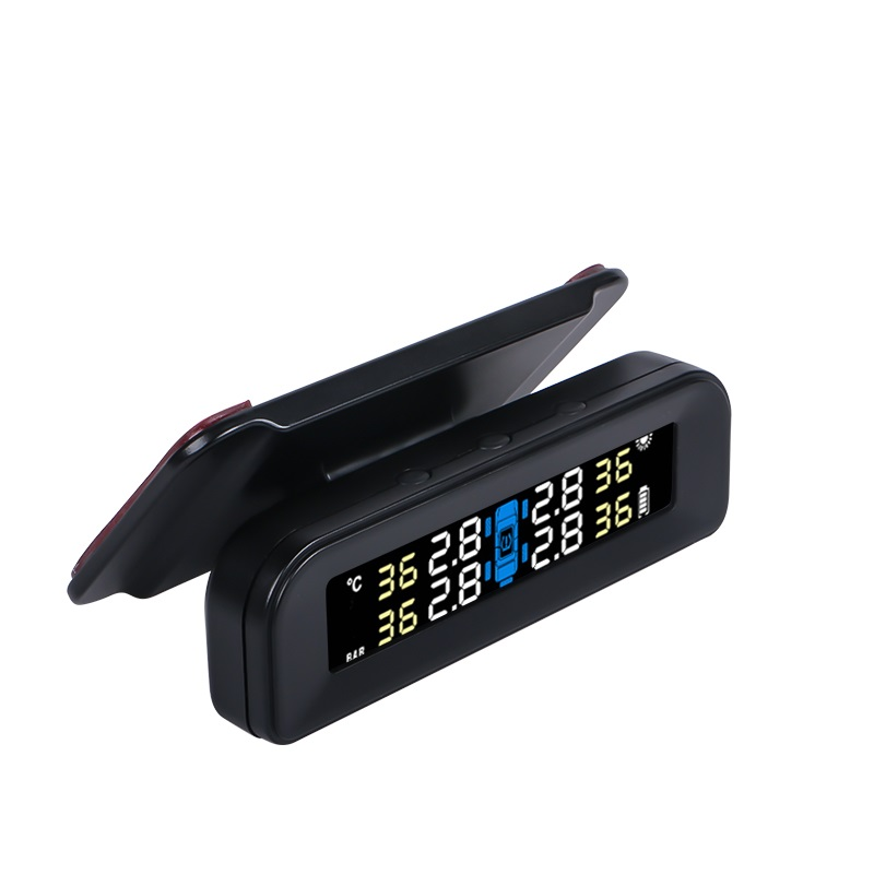 LCD Display Abnormal Alarm Prompt Car TPMS Tire Safety Monitor Solar Wireless Tire Pressure Monitoring System