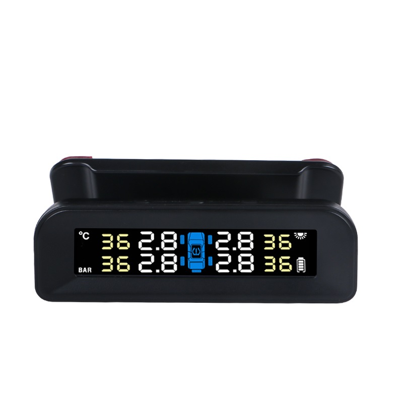 LCD Display Abnormal Alarm Prompt Car TPMS Tire Safety Monitor Solar Wireless Tire Pressure Monitoring System
