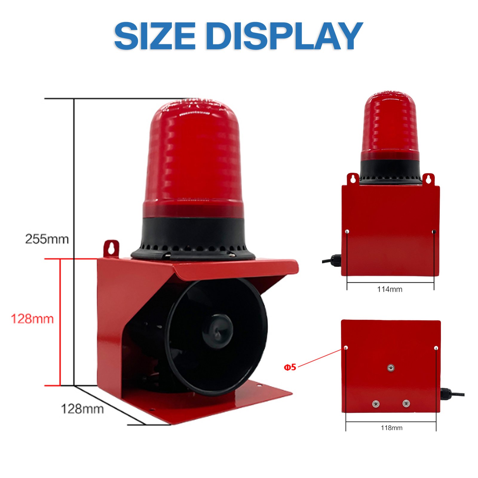 SG41 12-36V 20W Small Sound and Light Alarm/Electronic Siren Horn Audio Speaker Outdoor Voice Broadcast Support USB Update Voice