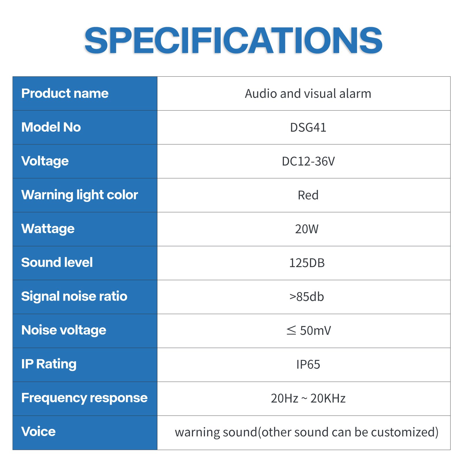 SG41 12-36V 20W Small Sound and Light Alarm/Electronic Siren Horn Audio Speaker Outdoor Voice Broadcast Support USB Update Voice