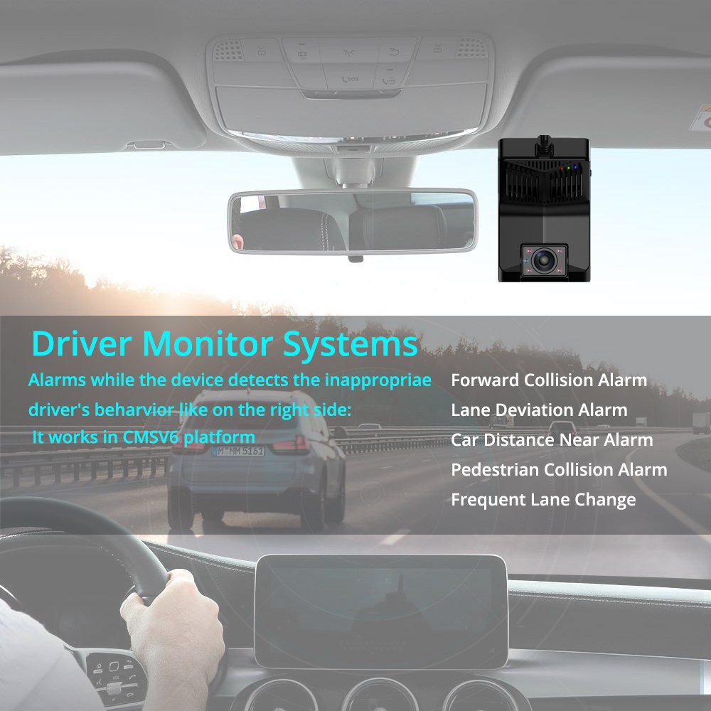 4G Smart Dual DVR Dashcam 1080p Resolution GPS Night Vision Parking Surveillance Fleet Manament Web/App Remote Monitor Tracking