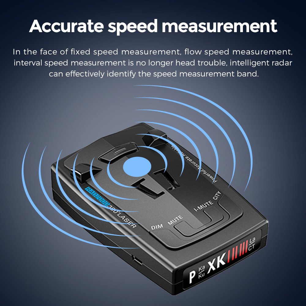 MEKEDE RAD2000 Car Radar Detector 12V English Russian Laser Rador Detection Speed Alarm 2 Modes K X Ka Band Anti Radar for Car