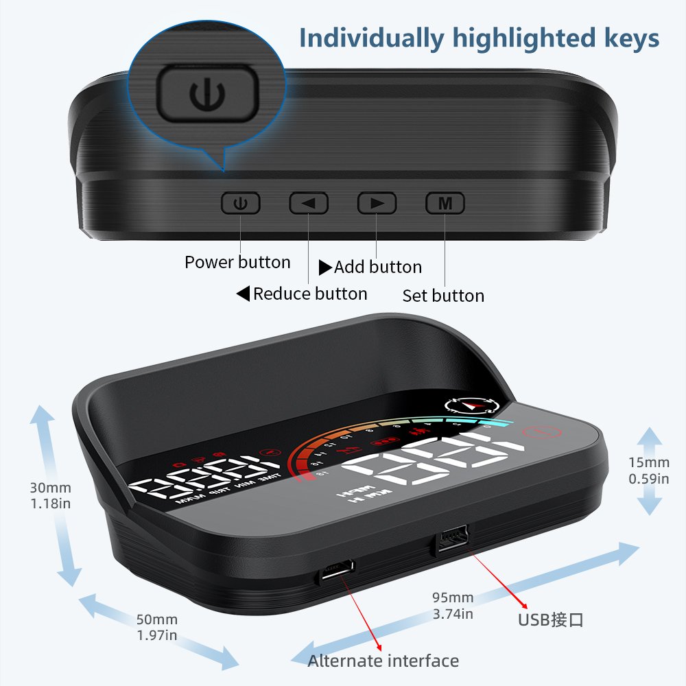 WiiYii New M22 GPS Speedometer Car Head up Display HUD