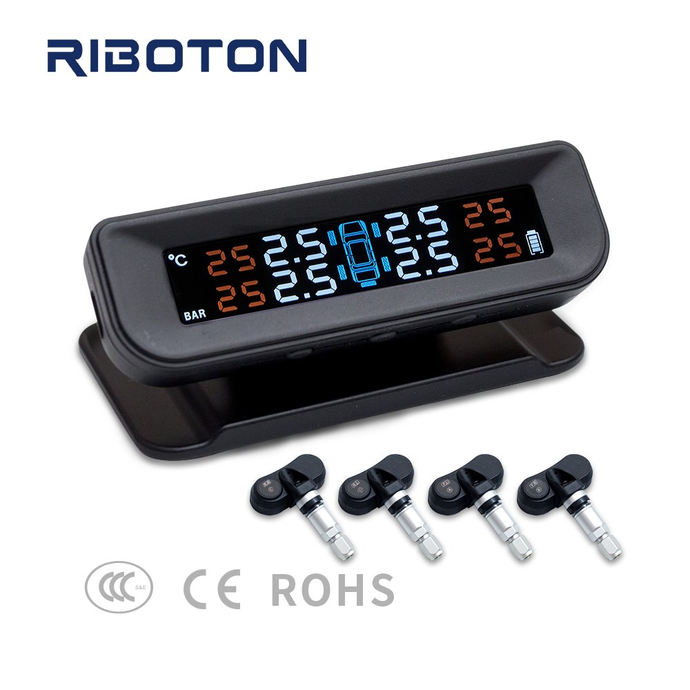 Solar Windshield TPMS Tire Pressure Monitoring System Car Wireless Tyre Pressure Alarm Internal Pressure Sensor