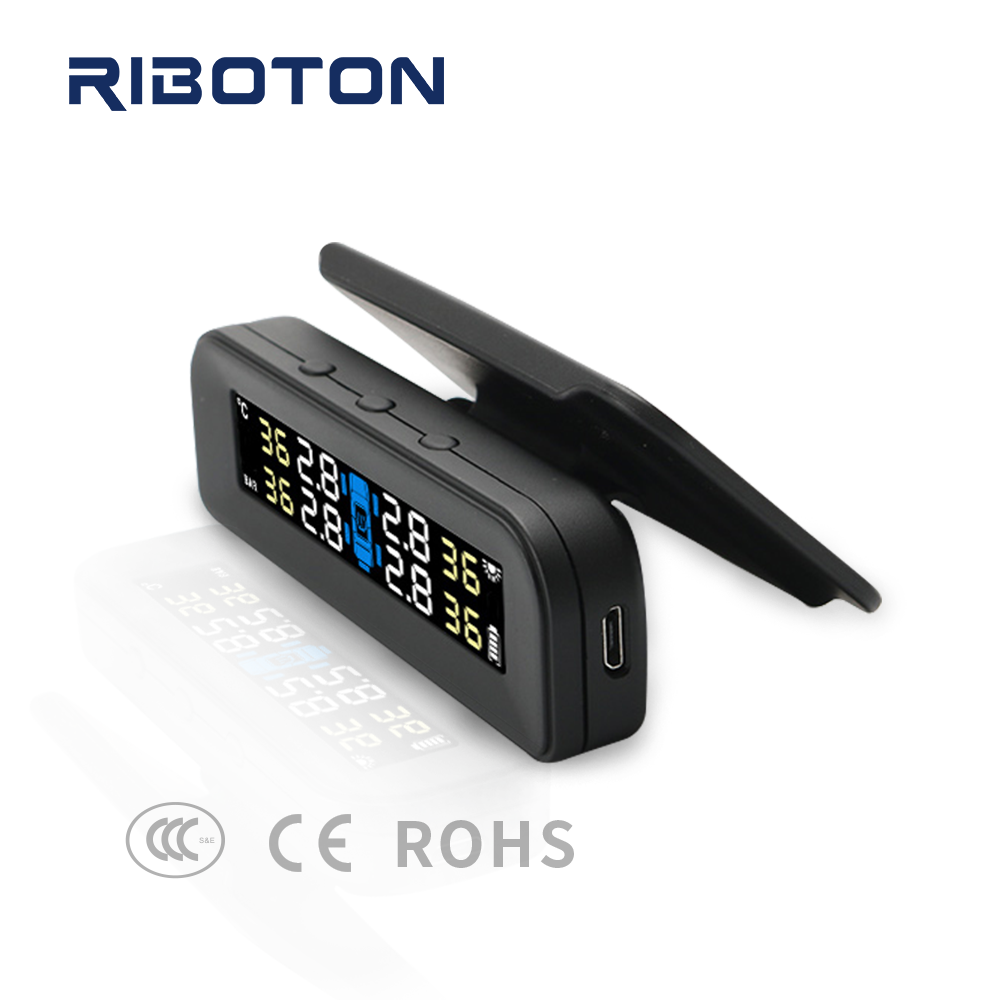 Solar Windshield TPMS Tire Pressure Monitoring System Car Wireless Tyre Pressure Alarm Internal Pressure Sensor