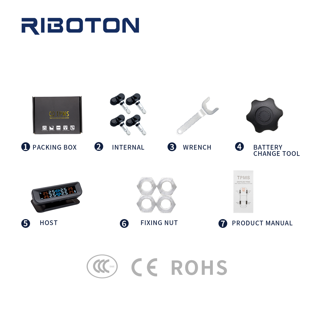 Solar Windshield TPMS Tire Pressure Monitoring System Car Wireless Tyre Pressure Alarm Internal Pressure Sensor