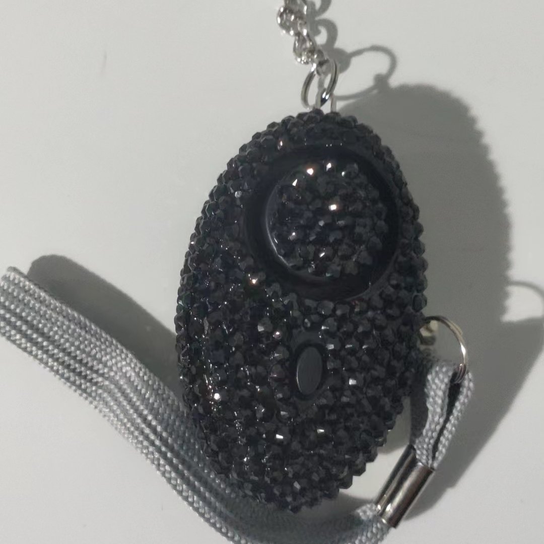 Custom Color Shiny Diamond Self Defense Keychain Accessories Bulk Car Alarms Personal Alarms Self Defense Keychain Alarm