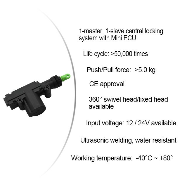 Promata High Level 12v Door Lock Actuator 24v Mabuchi Motor Universal 2 Door Lock Actuator for Car Door